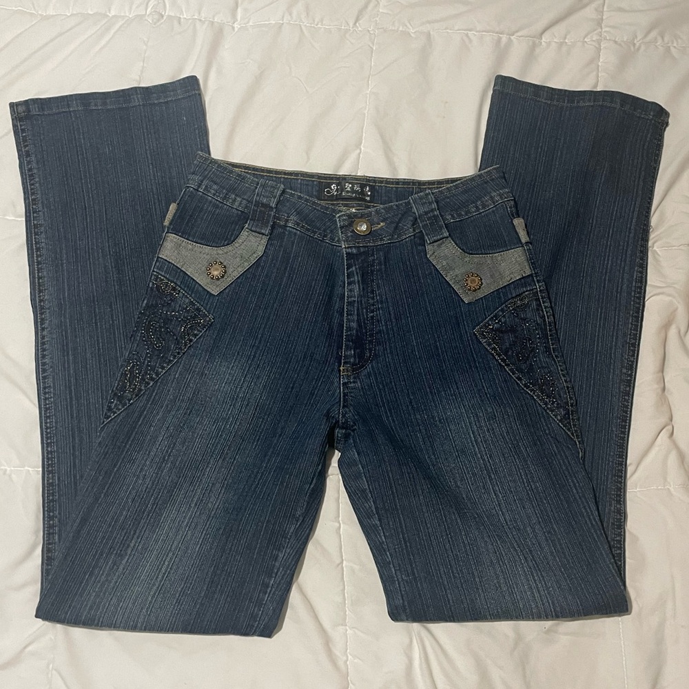 Dark Wash Bedazzled Jeans